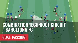 Soccer drill Combination technique circuit  Barcelona FC [upl. by Latea]