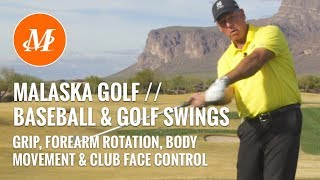 Malaska Golf  Baseball and Golf Swings  Rotation Body Movement Club Face Control [upl. by Leinaj900]