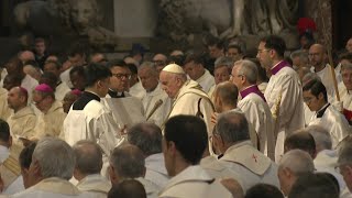 Pope Francis leads Chrism Mass in St Peters Basilica  AFP [upl. by Brodie]