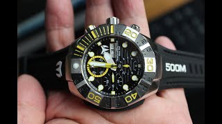 Technomarine Black Reef Chronograph 500M 潛水錶 [upl. by Annaer]