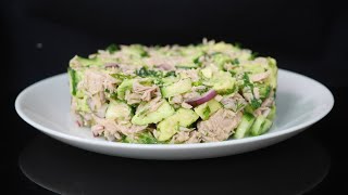 ПРОСТОЙ РЕЦЕПТ Салат с тунцом и авокадо  Tuna amp Avocado Salad [upl. by Gorden]