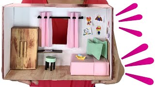 Miniature DIY Room made with Paper in a Shoebox  Hacks and Crafts [upl. by Anitram]