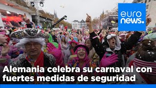 Alemania celebra su carnaval con fuertes medidas de seguridad reforzadas [upl. by Eolcin594]