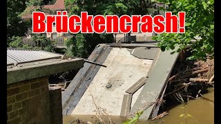 Hochwasser an der Kyll zerstört Brücke in Speicher bei Bitburg in der Eifel [upl. by Paucker67]