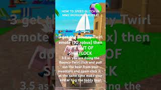 howto speed glitch mm2 mobile roblox murdermystery2 shorts short shortvideo gaming vent fy [upl. by Hebel]