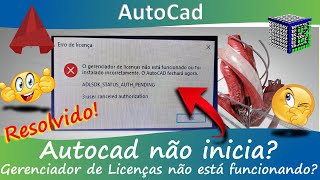 Autocad não inicia ou licença inválidaGerenciador de licenças não está funcionando Resolva já [upl. by Hannibal173]