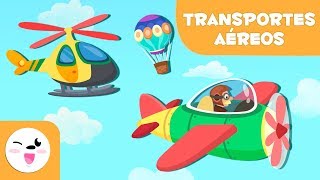 Medios de transportes aéreos para niños  Aprender vocabulario [upl. by Halbeib498]