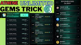 How to complete Athene network sponsored quests Athene unlimited gems task complete new gems trick [upl. by Lleryd]