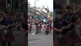 Methil amp District Pipe Band marching through town to 2023 Pitlochry Highland Games shorts [upl. by Sylvan]