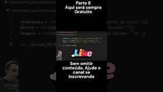 Python  Função Calculadora para Pintura aula 8 python programação programacao dev software [upl. by Rowan]