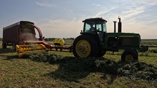 John Deere 4955 Chopping Alfalfa [upl. by Ykceb592]