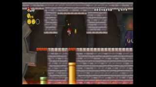 New Super Mario Bros Wii World 1Castle  Boss Battles Playthrough part 1 [upl. by Irrol]