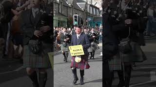 Ellon Pipe Band playing Scotland the Brave on the march to 2023 Pitlochry Highland Games shorts [upl. by Idyak]