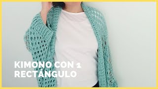 COMO TEJER UNA CHAQUETA KIMONO CON 1 RECTANGULO deverdadcrochet [upl. by Anilem]