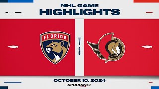 NHL Highlights  Panthers vs Senators  October 10 2024 [upl. by Yorel]