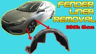 2016 2017 2018 Honda Civic Fender Liner Removal How to Remove Replace Install 10th Gen [upl. by Aicemaj983]