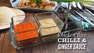 Singapore Hainanese Chicken Rice Garlic Chilli amp Ginger Sauce Recipe [upl. by Burkley]