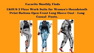 Favorite Amazon Finds  LKOUS 2 Piece Suits for Womens Houndstooth Print  Click the link to shop [upl. by Campman]