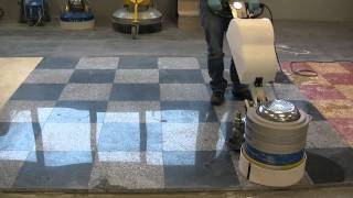 Granite floors grinding and polishing with Klindex Levighetor [upl. by Litnahc]