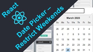 ReactJS Projects Date Picker  Calendar With weekends selection restrictions [upl. by Ailec]