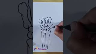 How to Draw a Skeleton Hand Easy in Less Than One Minutes [upl. by Durwyn]