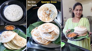 Super Healthy Gaon Style Sponge Dosa Aamboli  Chataney without Soda Without Eno😋😋💪😋 [upl. by Peers]