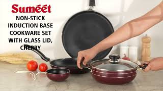 Sumeet Elegantia Induction Base Non Stick Aluminium Cookware Set [upl. by Ellierim]