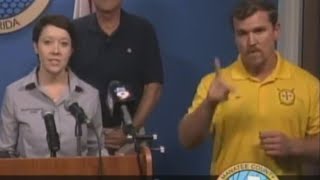 Sign Language Interpreter During Hurricane Irma Actually Communicated Gibberish [upl. by Lorry105]