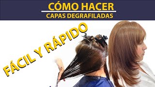 CORTE DEGRAFILADO PARA ROSTRO REDONDO FACILDEGRAFILATED CUT  FOR EASY ROUND FACE [upl. by Nnailuj]