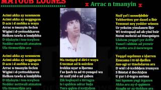 Matoub Lounes  Arrac n tmanyin  Avec Texte A voir en HD [upl. by Tunnell]