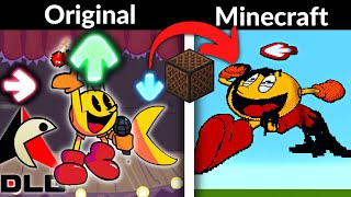 FNF Character Test  PacMan  Gameplay Vs Minecraft Note Block  Playground  Pibby Corruption [upl. by Nyla512]