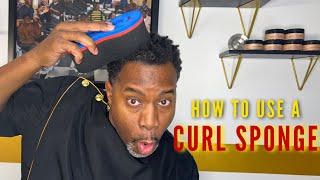 HOW TO PROPERLY USE A CURL SPONGE  Secret Tip To Achieve Curls  Barber Luther King [upl. by Pry]