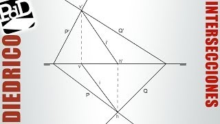 Intersección entre dos planos en Sistema Diédrico [upl. by Nibuz]