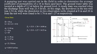 Numerical on Field Permeability using Pumping out Test [upl. by Bluh]