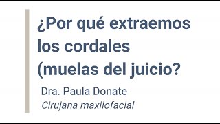 ¿Por qué extraemos los cordales muelas del juicio Dra Paula Donate [upl. by Wiltshire]