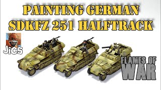 Painting german SdKfz 251 halftrack Flames of War [upl. by Ahsiekrats]