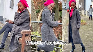 Crochet Easy Duster Cardigan  Even Moss Stitch Long Cardigan crochet [upl. by Derrick820]