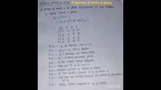 Properties of Klein 4 groupshortsyoutubeshortsmathscsirnet [upl. by Nahguav]