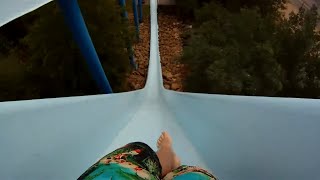 Mt Olympus Waterpark Huge Drop Slide Demons Drop POV Wisconsin Dells [upl. by Aita]