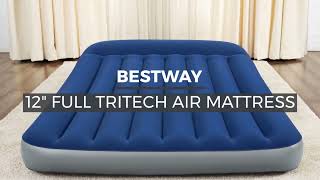 Bestway 12 inch Full Air Mattress with Builtin Pump and Antimicrobial Coating [upl. by Alleirbag695]