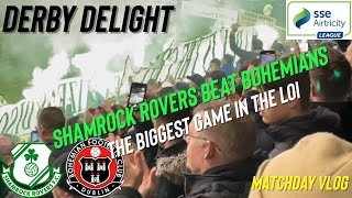 SHAMROCK ROVERS WIN THE DERBY  PEAKYS IN DUBLIN  LEAGUE OF IRELAND VLOG [upl. by Asenaj]