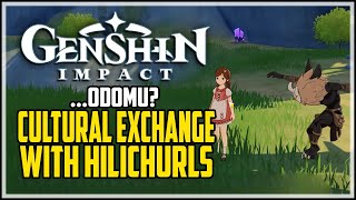 Conduct Cultural Exchange With Hilichurls  Genshin Impact  Odomu Achievement [upl. by Drucilla]