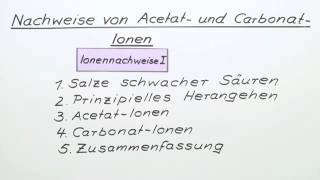 Nachweise von Acetat und CarbonatIonen  Chemie  Analytische Chemie [upl. by Eelrahs]