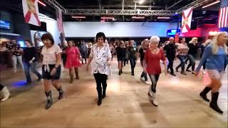 Dancing Kickin The Blues a k a Earthquake Line Dance By Frank M Beal At Renegades On 4 11 24 [upl. by Eidson505]