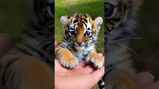 Mały tygrys na dłoni tiger cute animals [upl. by Malony931]