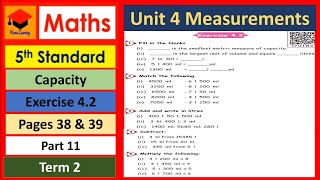 5th Std Maths  Unit 4  Measurements  Exercise 42  Pages 38 amp 39  Part 11  Term 2 [upl. by Millman203]