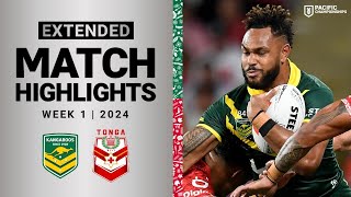 Pacific Championships 2024  Kangaroos v Tonga XIII  Extended Highlights [upl. by Raimes]