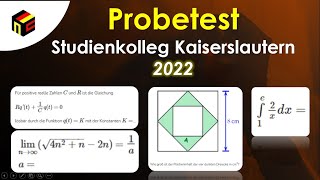 Mathe Probetest Studienkolleg Kaiserslautern  2022 [upl. by Intruoc]