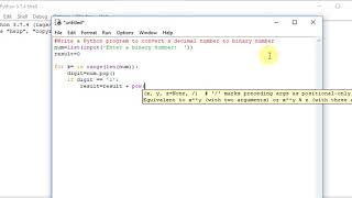 Python program to convert a decimal number to binary number [upl. by Anot]