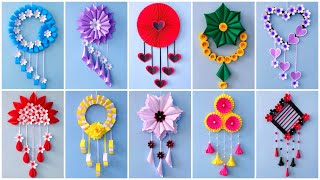 10 Unique Flower Wall Hanging  Quick Paper Craft For Home Decoration Easy Wall Mate DIY Wall Decor [upl. by Nimajneb]